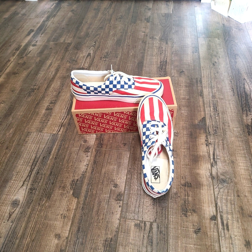 Vans UA Era 95 DX - 'Red Stripes, Blue Check'  - Men size 11